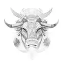 Minotaure head tattoo design idea