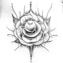 A tattoo inspired by Tim Burton's movies featuring a flower with a dark twist tattoo design idea
