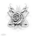 A tattoo inspired by Tim Burton's movies featuring a flower with a dark twist tattoo design idea