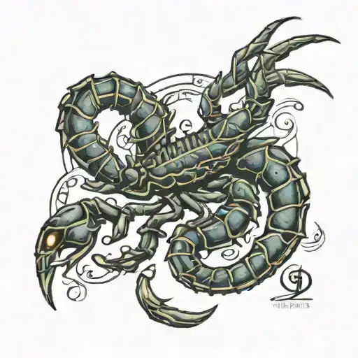 Scorpion with the letters salem tattoo design idea