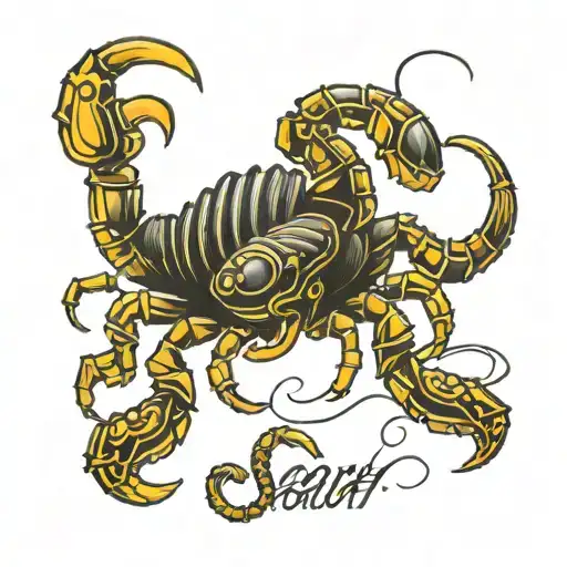 Scorpion made out of letters salem tattoo design idea