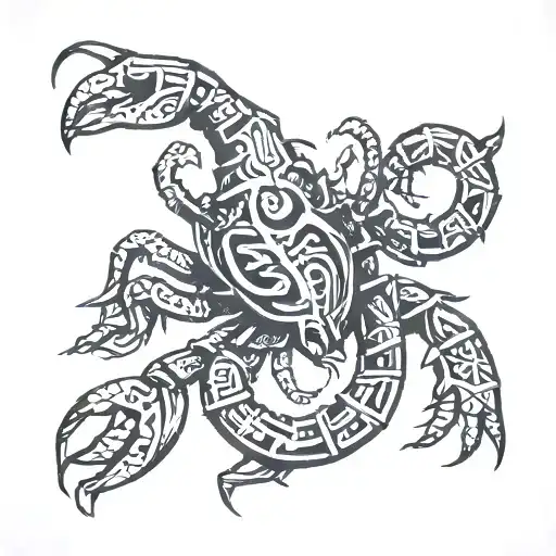 Scorpion made out of letters s a l E m tattoo design idea