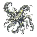 Scorpion made out of letters salem tattoo design idea