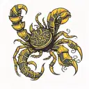 Scorpion made out of letters salem tattoo design idea