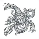 Scorpion made out of letters s a l E m tattoo design idea
