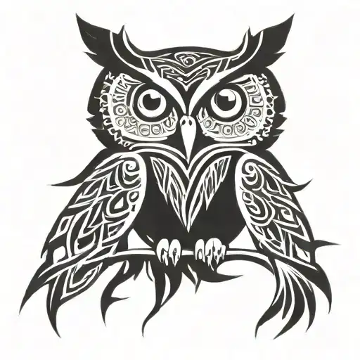 owl wings spread wide tattoo design idea