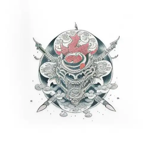 flail weapon tattoo design idea