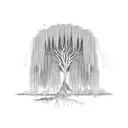 weeping willow tree tattoo design idea