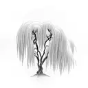 weeping willow tree tattoo design idea