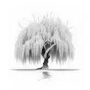 weeping willow tree tattoo design idea