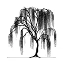 weeping willow tree tattoo design idea