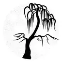 weeping willow tree tattoo design idea