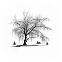 weeping willow tree tattoo design idea