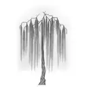 weeping willow tree tattoo design idea