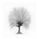 weeping willow tree tattoo design idea