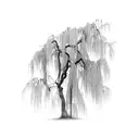 weeping willow tree tattoo design idea