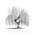 weeping willow tree tattoo design idea