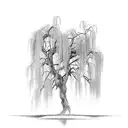 weeping willow tree tattoo design idea