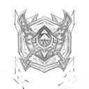 hylian shield with wolf link and triforce tattoo design idea