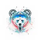 tattoo machine with bear tattoo design idea