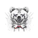 tattoo machine with bear tattoo design idea