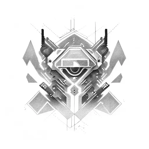 cybersigilism lines with darker shade tattoo design idea