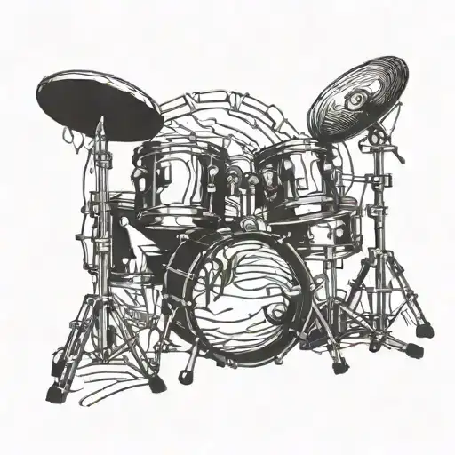 drum set tattoo design idea
