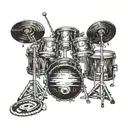 drum set tattoo design idea