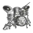drum set tattoo design idea