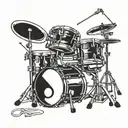 drum set tattoo design idea