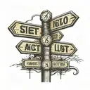 intersection street sign and pole tattoo design idea