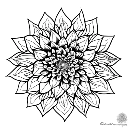 dahlia inside mandala tattoo design idea