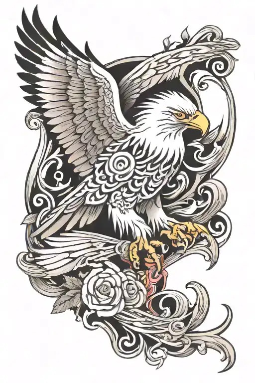 eagles death spiraling  tattoo design idea