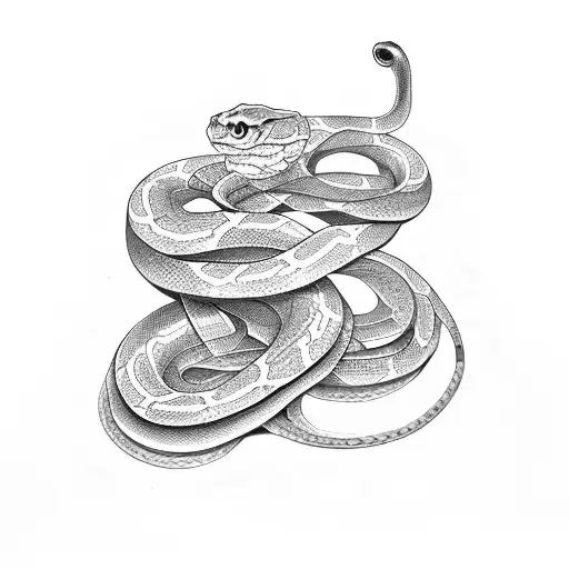 Snake intertwined with Rose stem tattoo design idea
