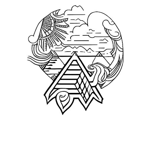 Make a letter tattoo of the phrase "Hiraya Manawari" tattoo design idea