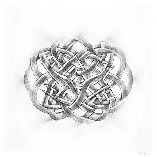 three realistic shamricks woven into a celtic trinity knot made of vines tattoo design idea