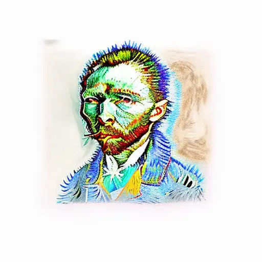 van gogh + salvador dali + Jean-Michel Basquiat tattoo design idea