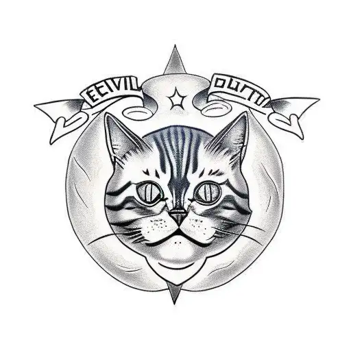 EVIL CAT tattoo design idea