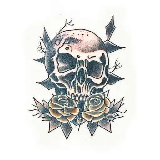 half alive half dead forest tattoo design idea