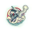 half alive half dead forest tattoo design idea