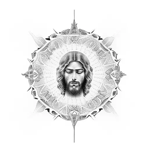 Christian mandala Jesus cross   tattoo design idea