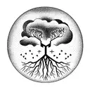 Tree of Life with Virgo Sagittarius Aquarius geometric constellations tattoo design idea