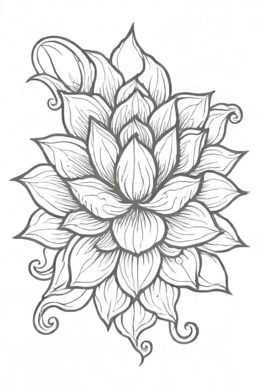 Hindi lotus flower intertwined tattoo design idea