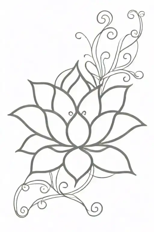 paisley lotus tendrils intertwining with intricate tattoo design idea