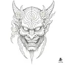 Hannya Mask tattoo design idea