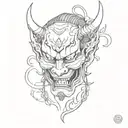 Hannya Mask tattoo design idea
