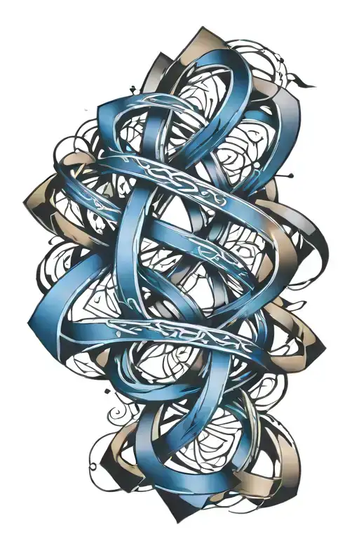 name intertwined tattoo design idea