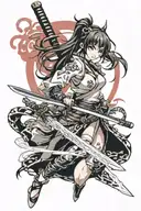 sexy anime girl katana sword tattoo tattoo design idea