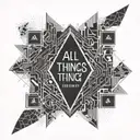 Words saying "All Things" inspired by the  periodic table  tattoo design idea