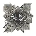 Words saying "All Things" inspired by the  periodic table  tattoo design idea